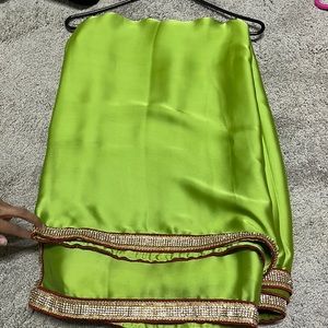 Green Saree with Diamond border